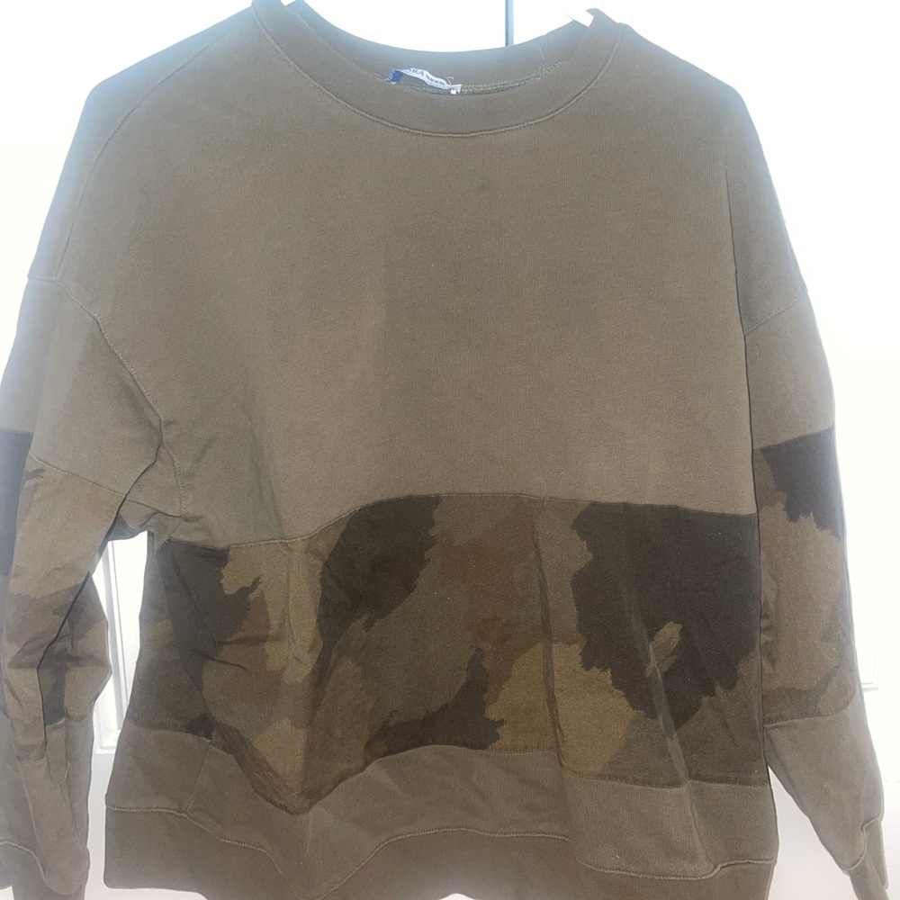 Army green Zara sweater